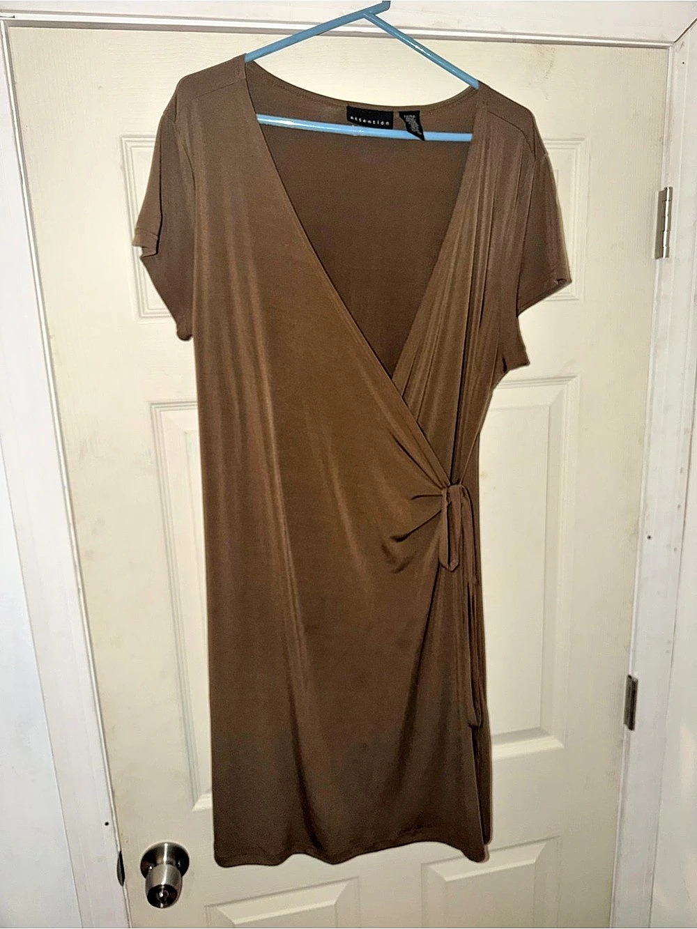 attention Brown Wrap Mini  Dress Size XL Like New